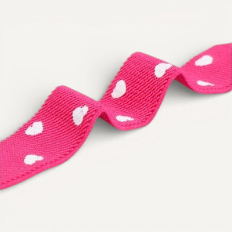 Ceinture Enfant Élastique Rose à Motifs Cœurs