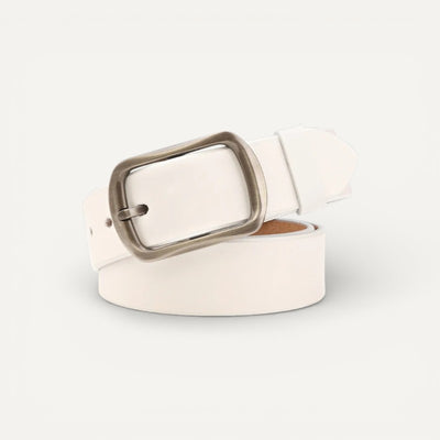 Ceinture Femme Noire en Cuir Mat à Boucle Rectangulaire Classique