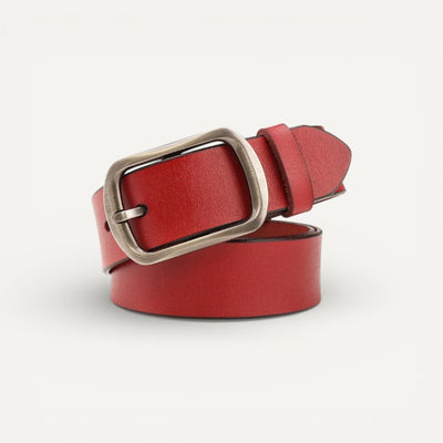 Ceinture Femme Noire en Cuir Mat à Boucle Rectangulaire Classique