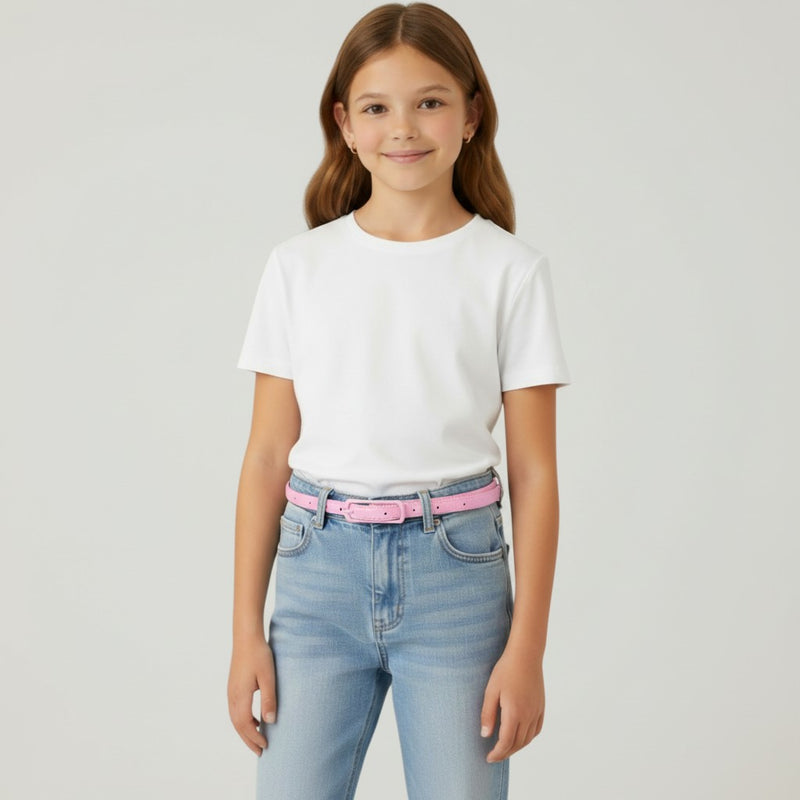 Ceinture Enfant Fine Colorée avec Boucle Classique