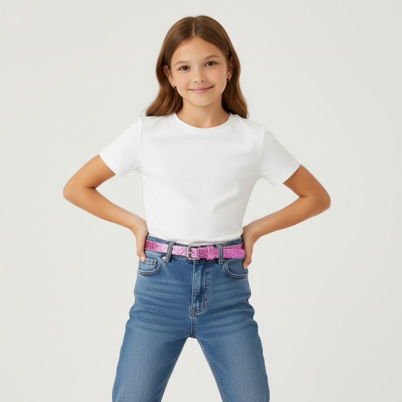 Ceinture enfant à boucle classique argentée