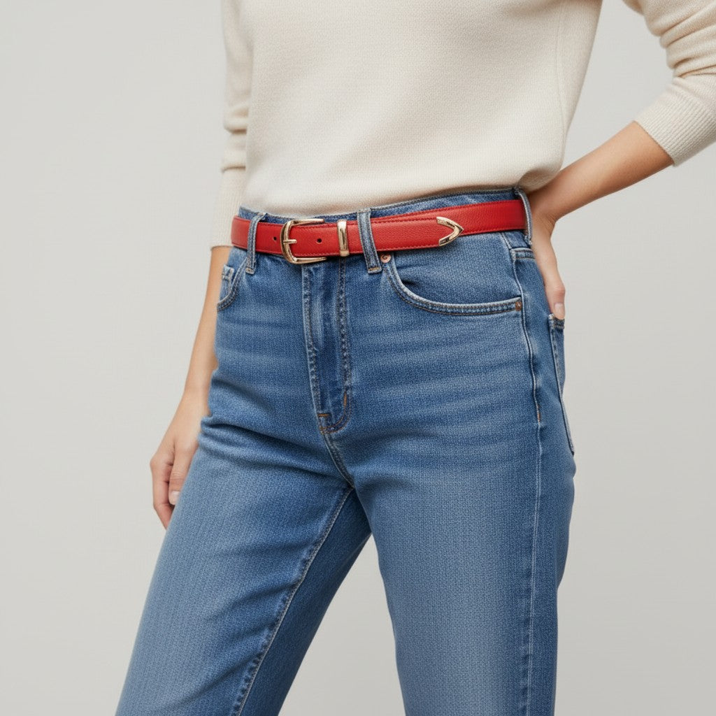 Ceinture Femme Colorée avec Boucle Dorée Élégante