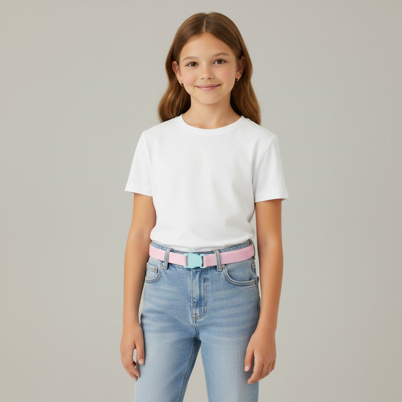 Ceinture Enfant Élastique Multicolore avec Boucle Clip Moderne