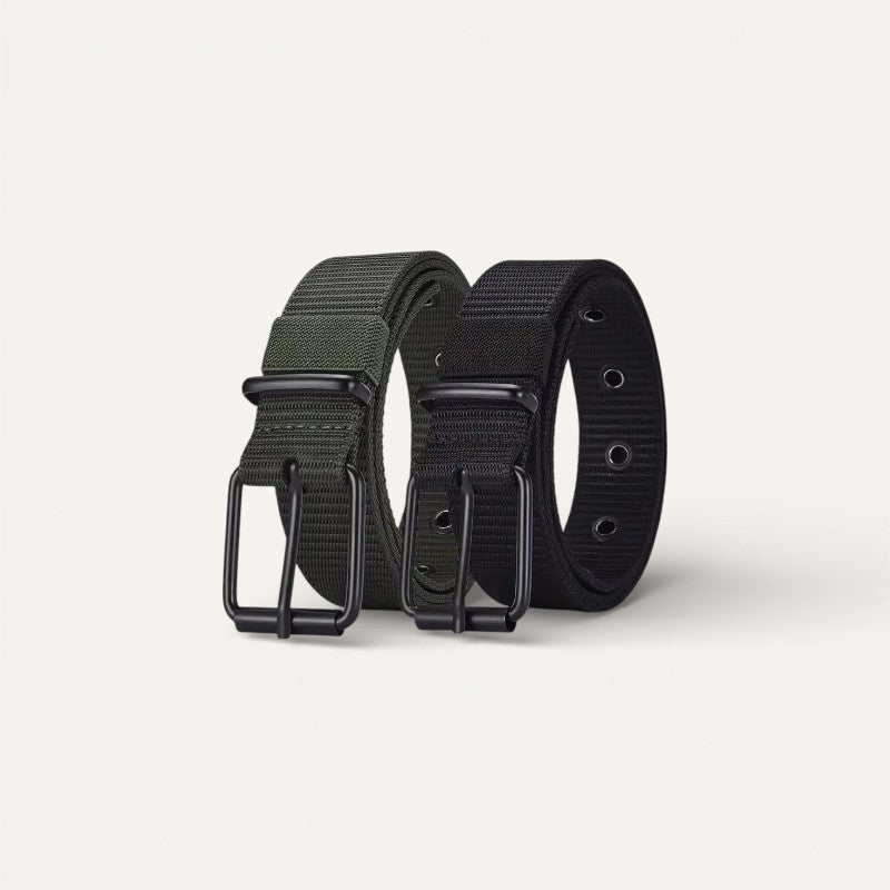 2 Ceintures Homme en Nylon Résistant avec Boucle Métallique