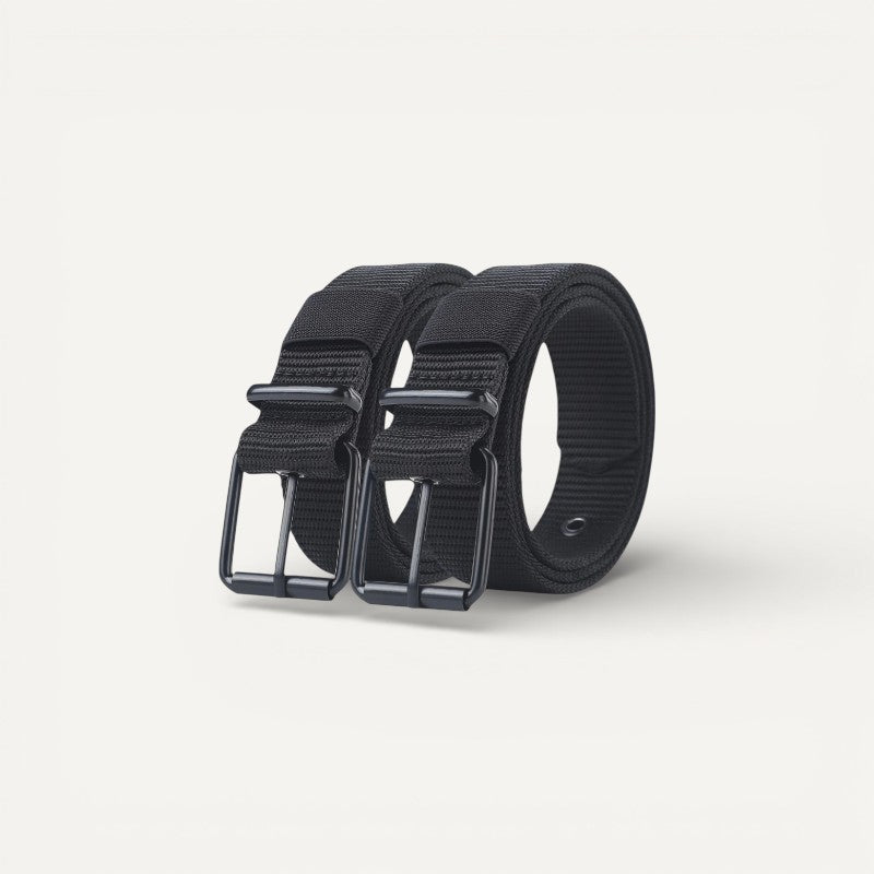 2 Ceintures Homme en Nylon Résistant avec Boucle Métallique