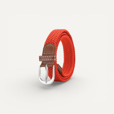 Ceinture Femme Tressée Élastique avec Boucle Argentée Élégante