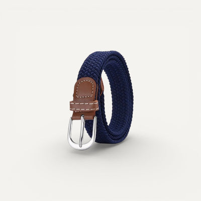 Ceinture Femme Tressée Élastique avec Boucle Argentée Élégante