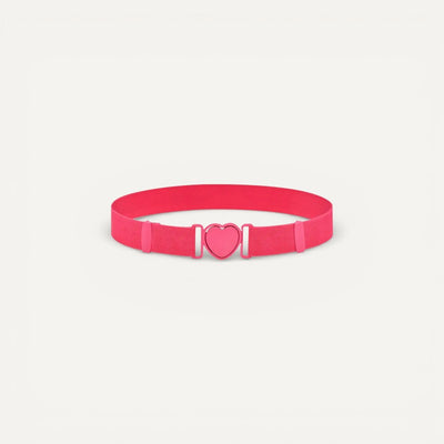 Ceinture Enfant Élastique Rose avec Boucle Cœur