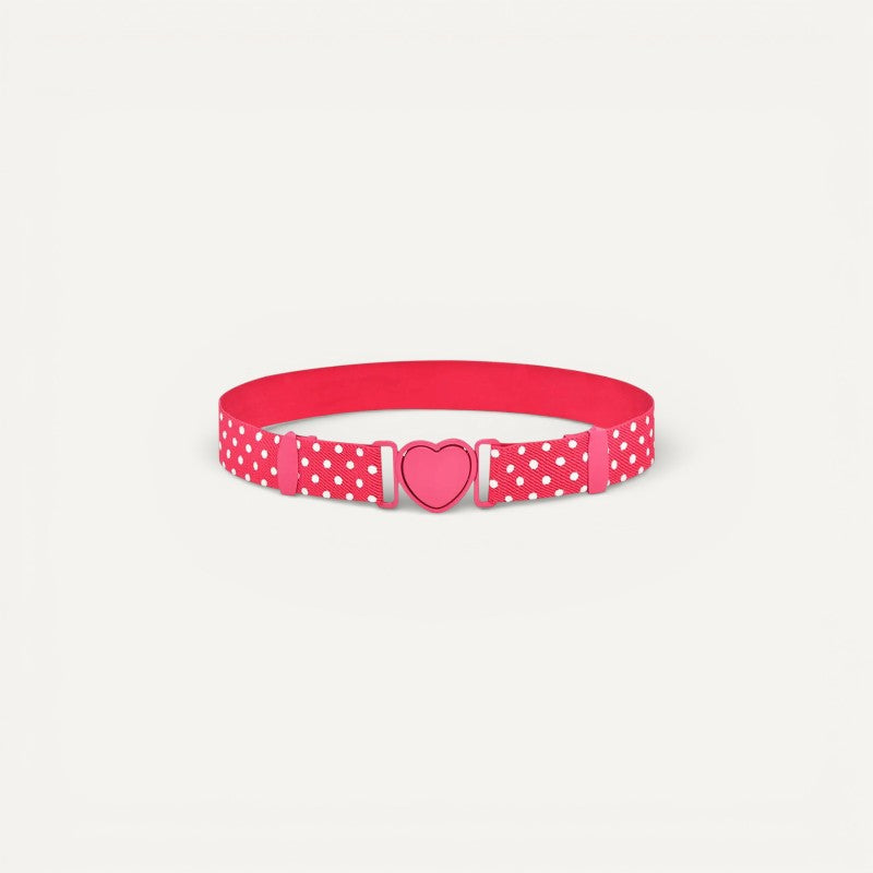 Ceinture Enfant Élastique Rose avec Boucle Cœur