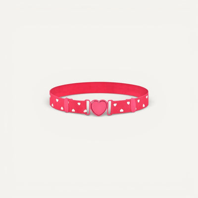 Ceinture Enfant Élastique Rose avec Boucle Cœur