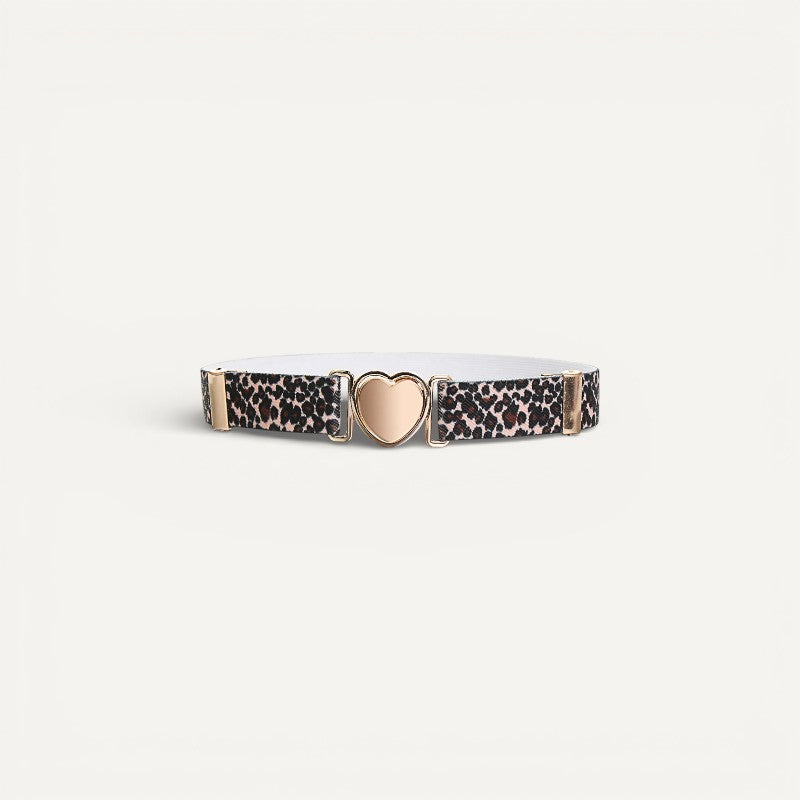 Ceinture Enfant Léopard avec Boucle Cœur Dorée