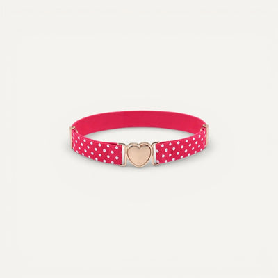 Ceinture Enfant Élastique à Point avec Boucle Cœur Dorée