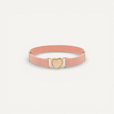 Ceinture élastique enfant avec boucle cœur dorée