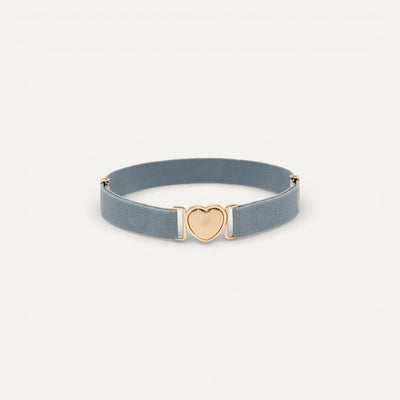 Ceinture élastique enfant avec boucle cœur dorée