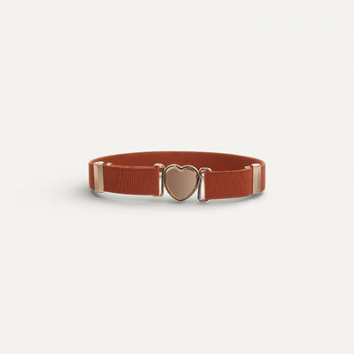 Ceinture élastique enfant avec boucle cœur dorée