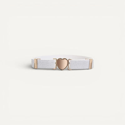 Ceinture élastique enfant avec boucle cœur dorée