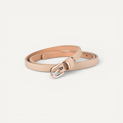 Ceinture Fine en Cuir Femme avec Boucle Dorée Élégante