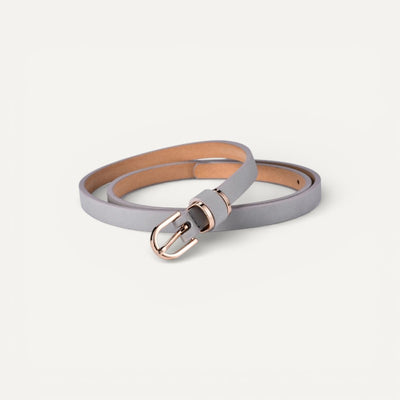 Ceinture Fine en Cuir Femme avec Boucle Dorée Élégante