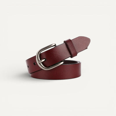 Ceinture en Cuir Femme avec Boucle Classique Arrondie