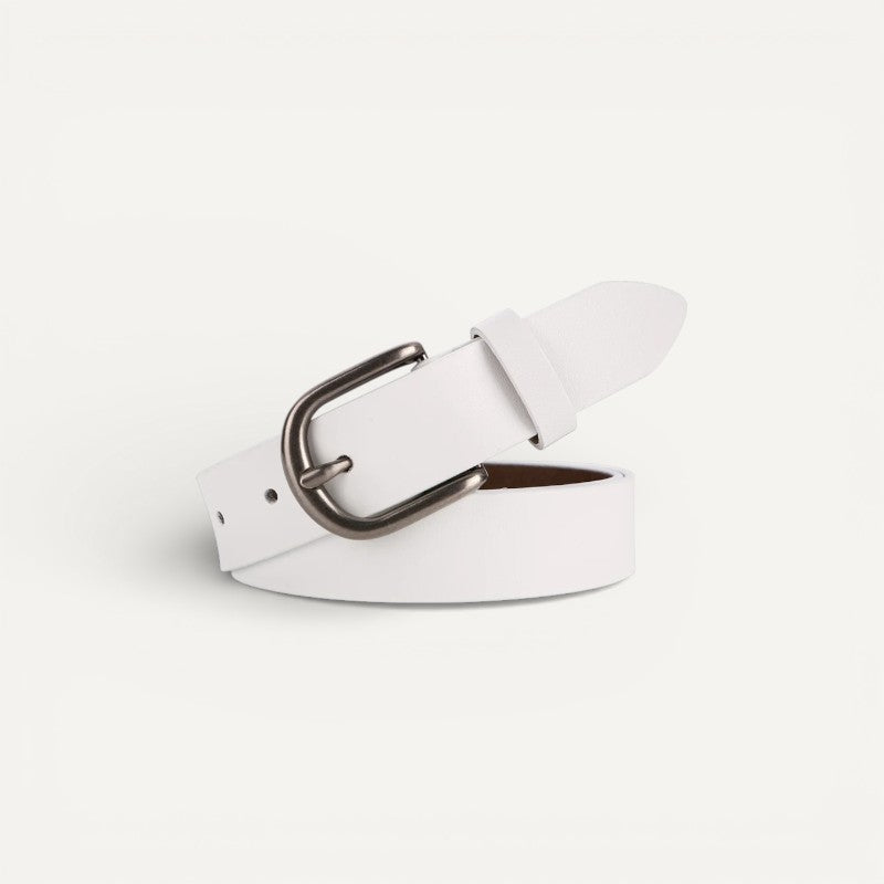 Ceinture en Cuir Femme avec Boucle Classique Arrondie