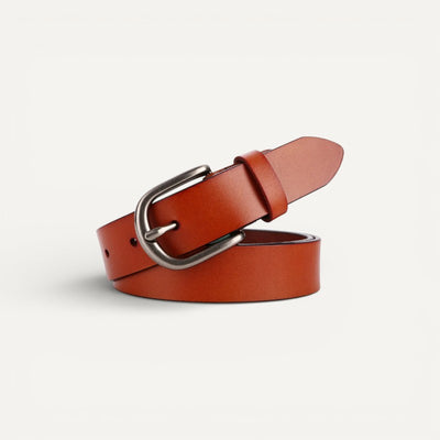 Ceinture en Cuir Femme avec Boucle Classique Arrondie