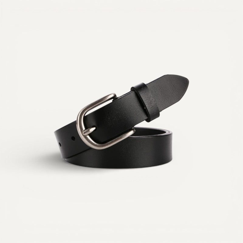 Ceinture en Cuir Femme avec Boucle Classique Arrondie