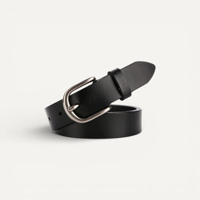 Ceinture en Cuir Femme avec Boucle Classique Arrondie