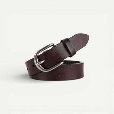 Ceinture en Cuir Femme avec Boucle Classique Arrondie