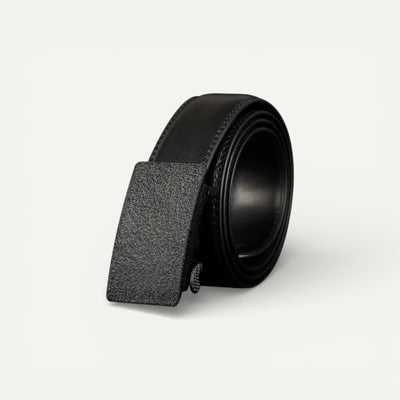 Ceinture Homme en Cuir Noir avec Boucle Automatique Effet Mat