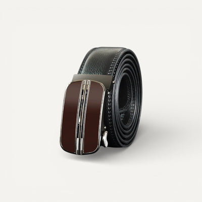 Ceinture Homme en Cuir avec Boucle Automatique Élégante Marron