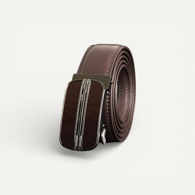 Ceinture Homme en Cuir avec Boucle Automatique Élégante Marron