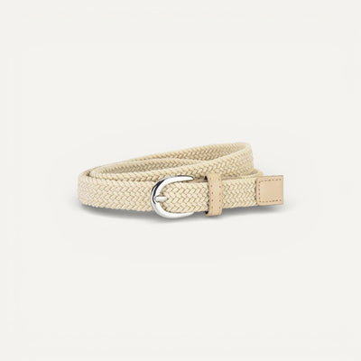 Ceinture Enfant Tressée Élastique avec Boucle Argentée