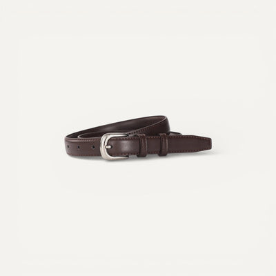 Ceinture Femme Fine en Cuir avec Boucle Classique Argentée