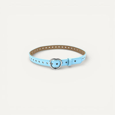Ceinture Enfant Fine avec Boucle Cœur et Motifs Perforés