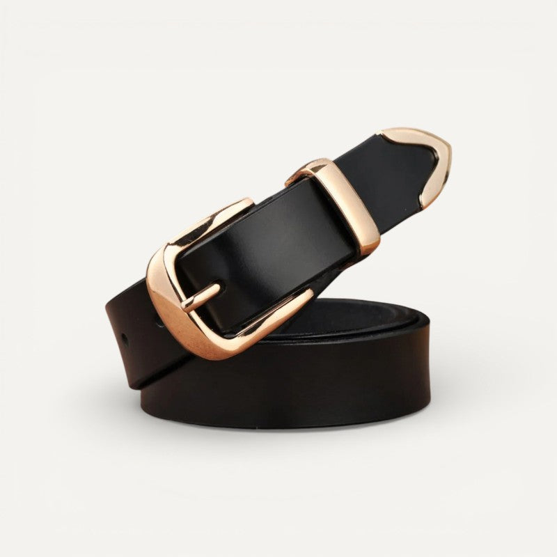 Ceinture Femme en Cuir à Boucle Dorée Élégante