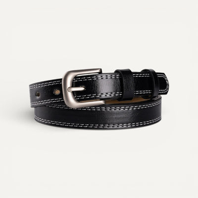 Ceinture Femme en Cuir Marron à Boucle Classique Élégante