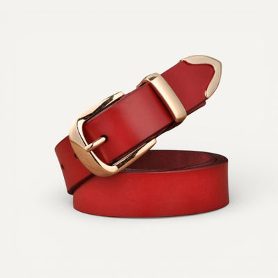 Ceinture Femme en Cuir à Boucle Dorée Élégante
