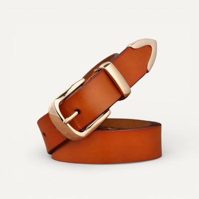 Ceinture Femme en Cuir à Boucle Dorée Élégante