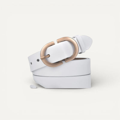 Ceinture en Cuir Femme avec Boucle Ovale Dorée Élégante