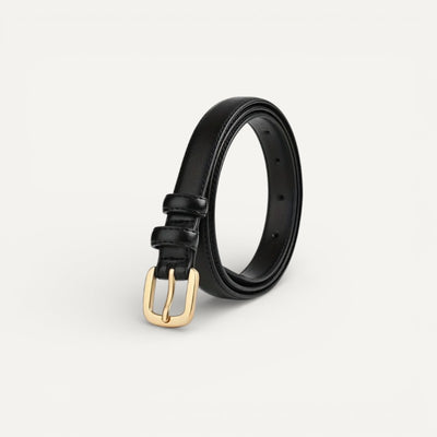 Lot de 2 Ceintures en Cuir Femme avec Boucle Dorée Classique