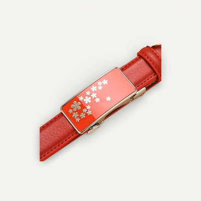 Ceinture Femme Élégante à Boucle Automatique Motifs Floraux