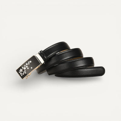 Ceinture Femme Élégante à Boucle Automatique Motifs Floraux