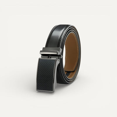 Ceinture Homme en Cuir avec Boucle Automatique Effet Carbone
