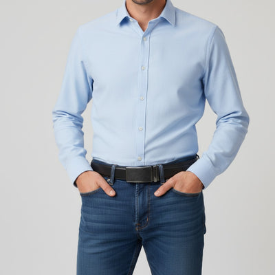 Ceinture Homme en Cuir avec Boucle Automatique Effet Carbone