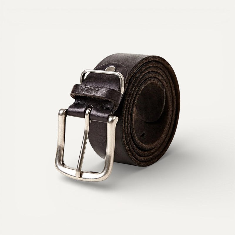 Ceinture Homme en Cuir avec Boucle Vintage en Acier