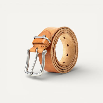 Ceinture Homme en Cuir avec Boucle Vintage en Acier