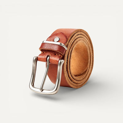 Ceinture Homme en Cuir avec Boucle Vintage en Acier