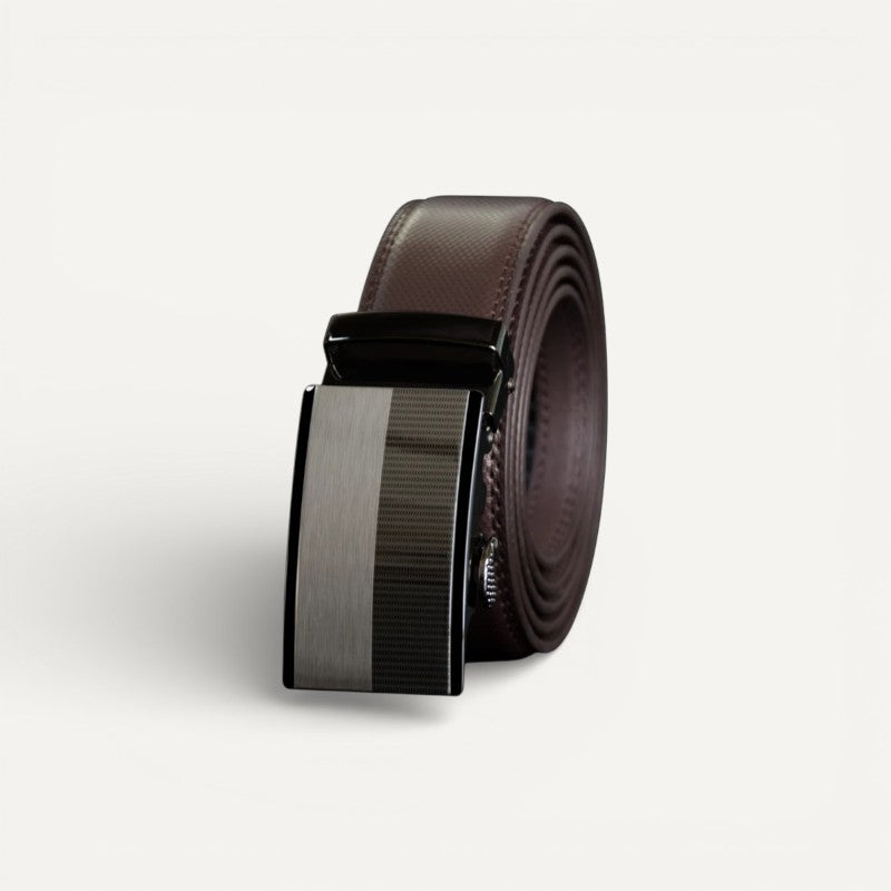 Ceinture Homme en Cuir avec Boucle Automatique Bicolore