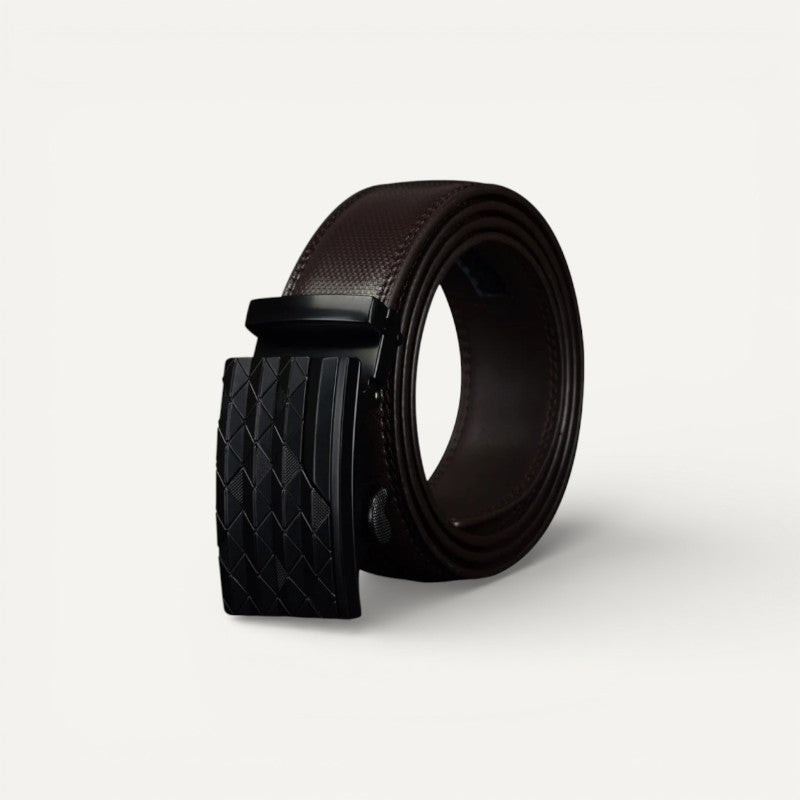 Ceinture Homme en Cuir avec Boucle Automatique Géométrique
