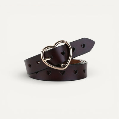 Ceinture Femme à Motifs Cœur et Boucle Cœur Dorée